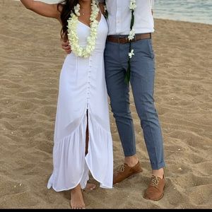 Abercrombie & Fitch White Linen MIDI Dress